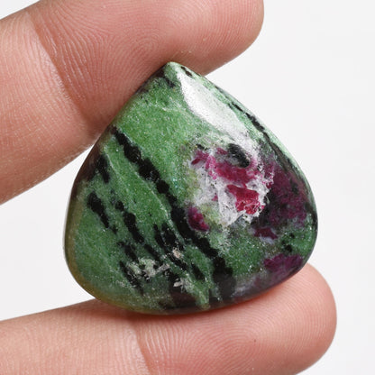 Ruby Zoisite Cabochon - Natural  Gemstone Flat Back Stone for Pendants & DIY Jewelry