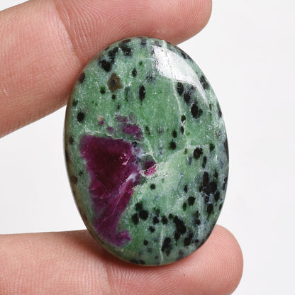 Ruby Zoisite Cabochon - Natural  Gemstone Flat Back Stone for Pendants & DIY Jewelry