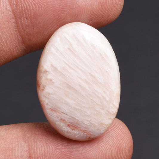 Natural Scolecite Gemstone – Genuine Handmade Scolecite Cabochon