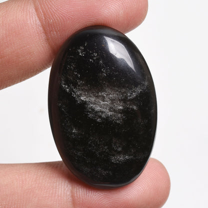 Natural Black Obsidian Cabochon - Polished Mixed Shape Crystal Gemstone