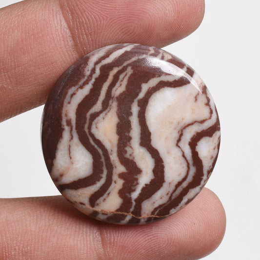 Natural Coconut Jasper Cabochon - Round Hand-Polished Gemstone