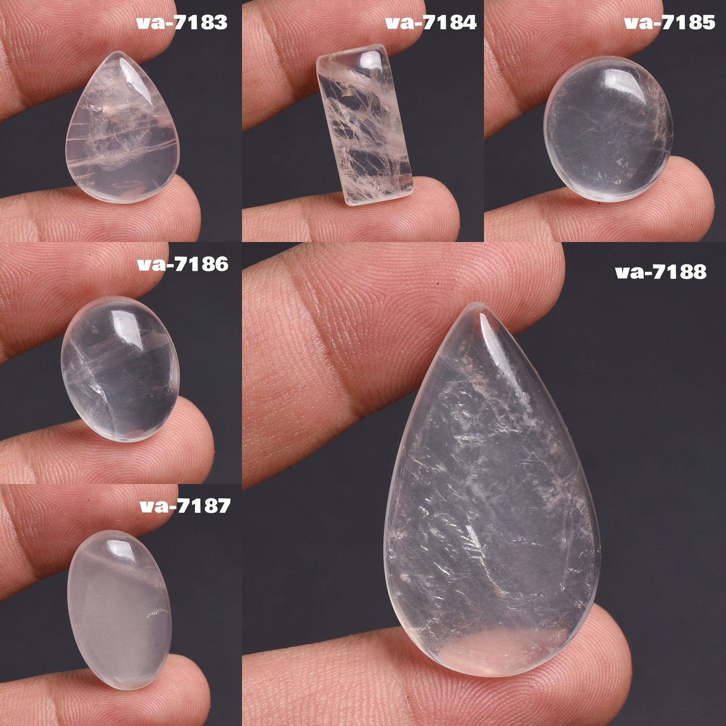 Natural Rose Quartz Cabochons - Mix Shape Loose Rose Quartz Gemstones