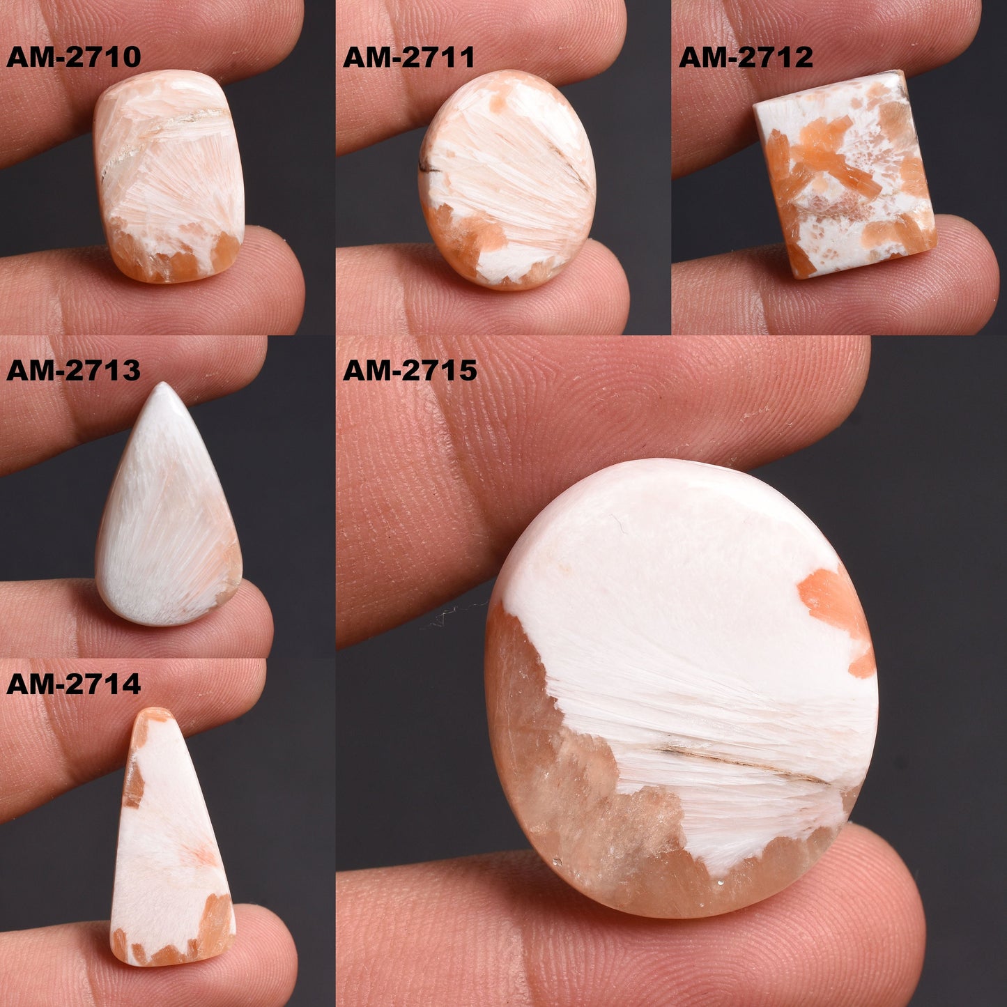 Scolecite Gemstone - Natural Handcrafted Cabochon, Designer Scolecite