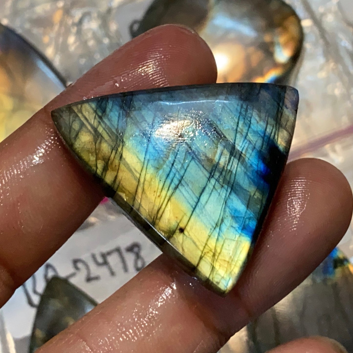 Pretty Labradorite Cabochon Gemstone - Multi-Flashy Labradorite for Custom