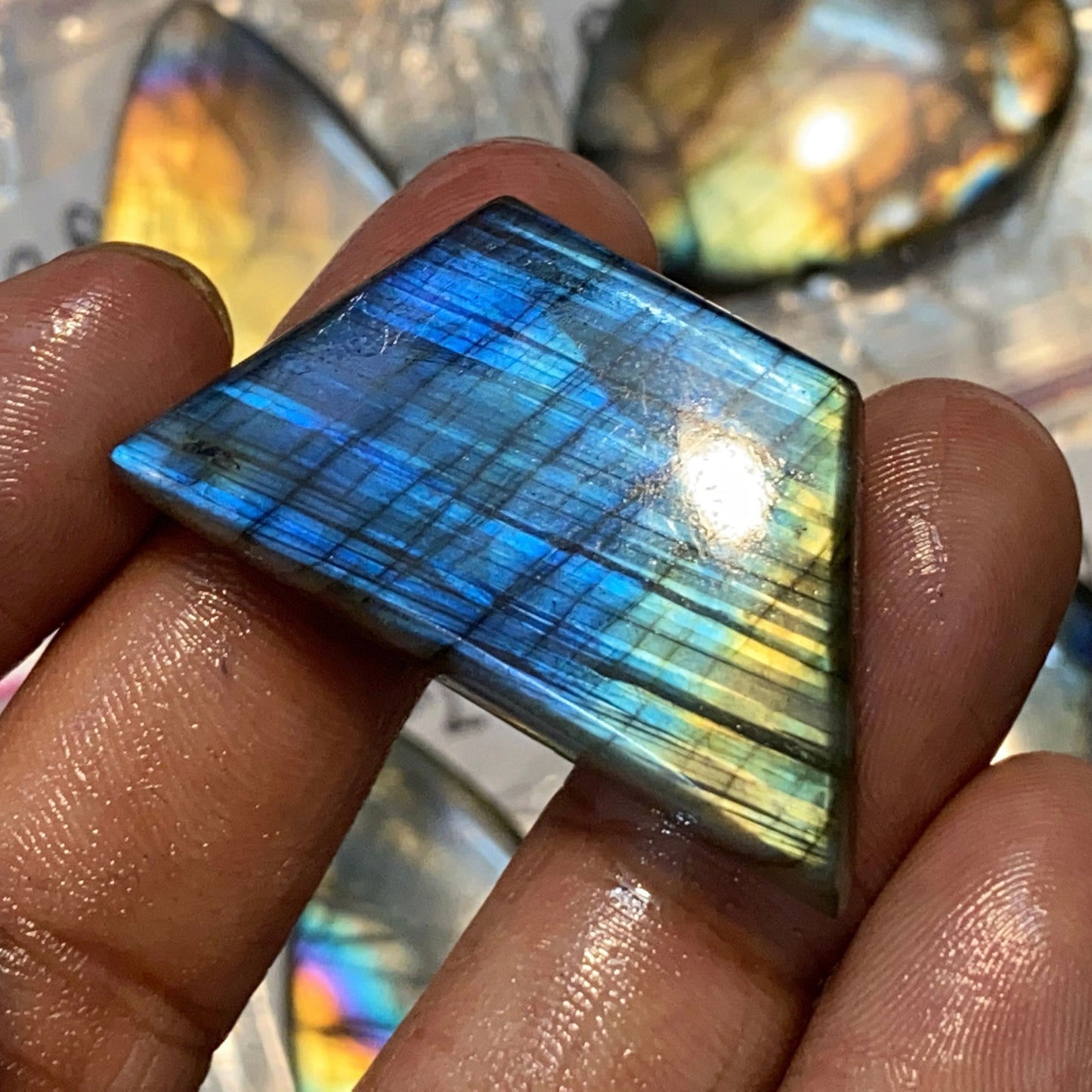 Labradorite Cabochon Stone - Blue Fire Labardorite Loose Magical Gems