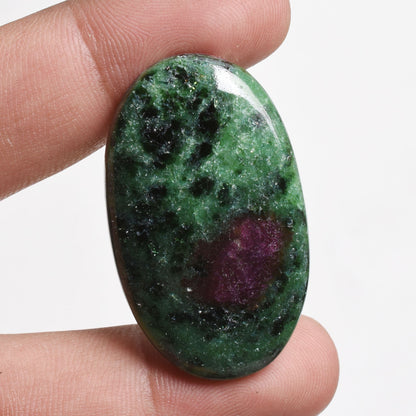 Ruby Zoisite Cabochon - Natural  Gemstone Flat Back Stone for Pendants & DIY Jewelry