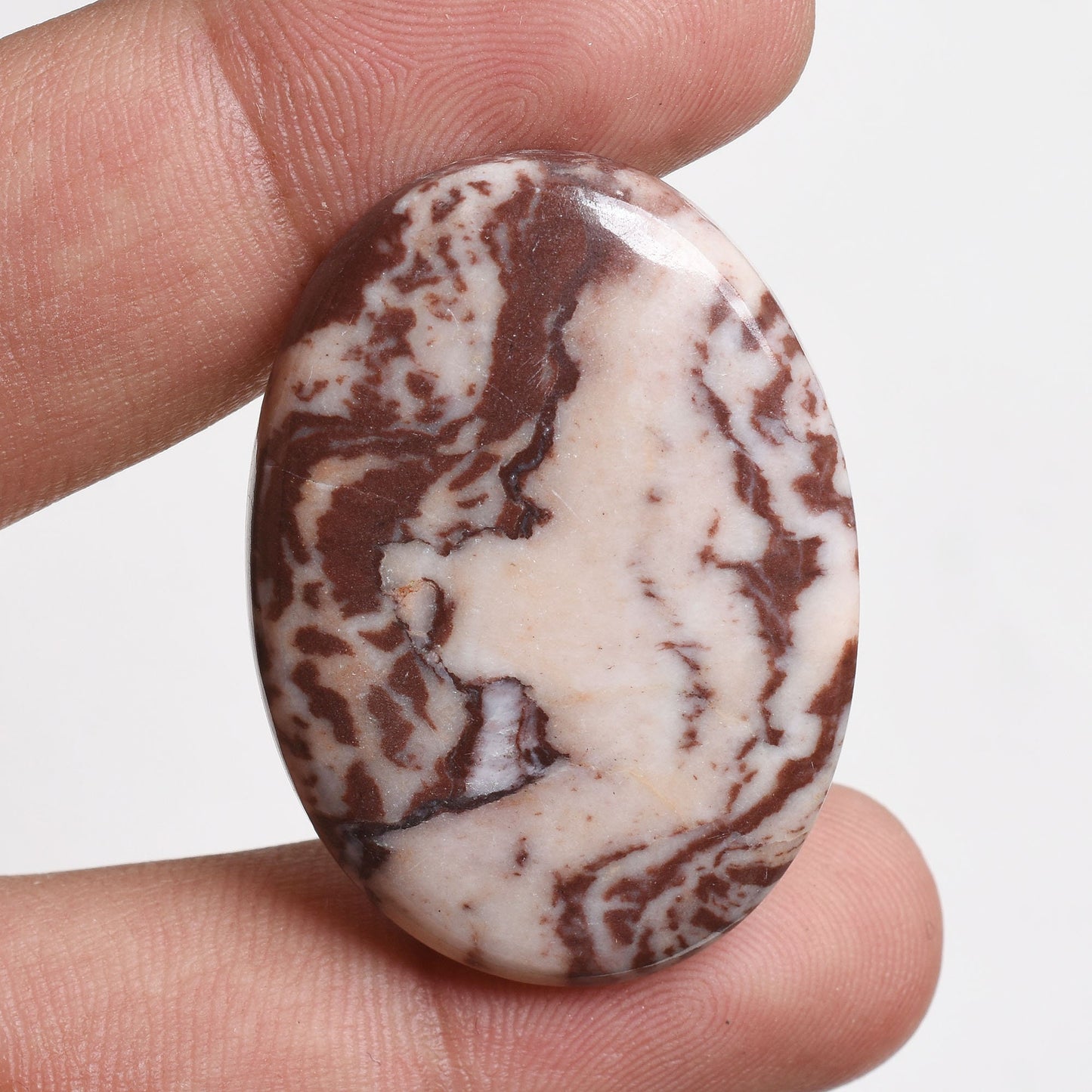 Top Quality Oval Coconut Jasper Cabochon - Natural Hand Polished Semi-Precious Gemstone