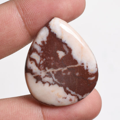 Natural Coconut Jasper Cabochon - Pear Shape Hand-Polished Gemstone