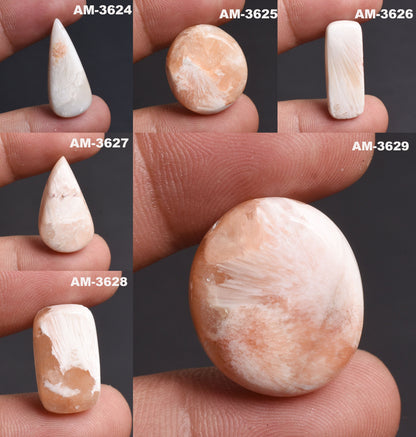 Designer Natural Pink Scolecite Cabochon – Handcrafted Smooth Gemstone at Wholesale Price