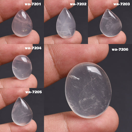 Crystal  Rose Quartz Loose Stone - Healing Pink Cabochon