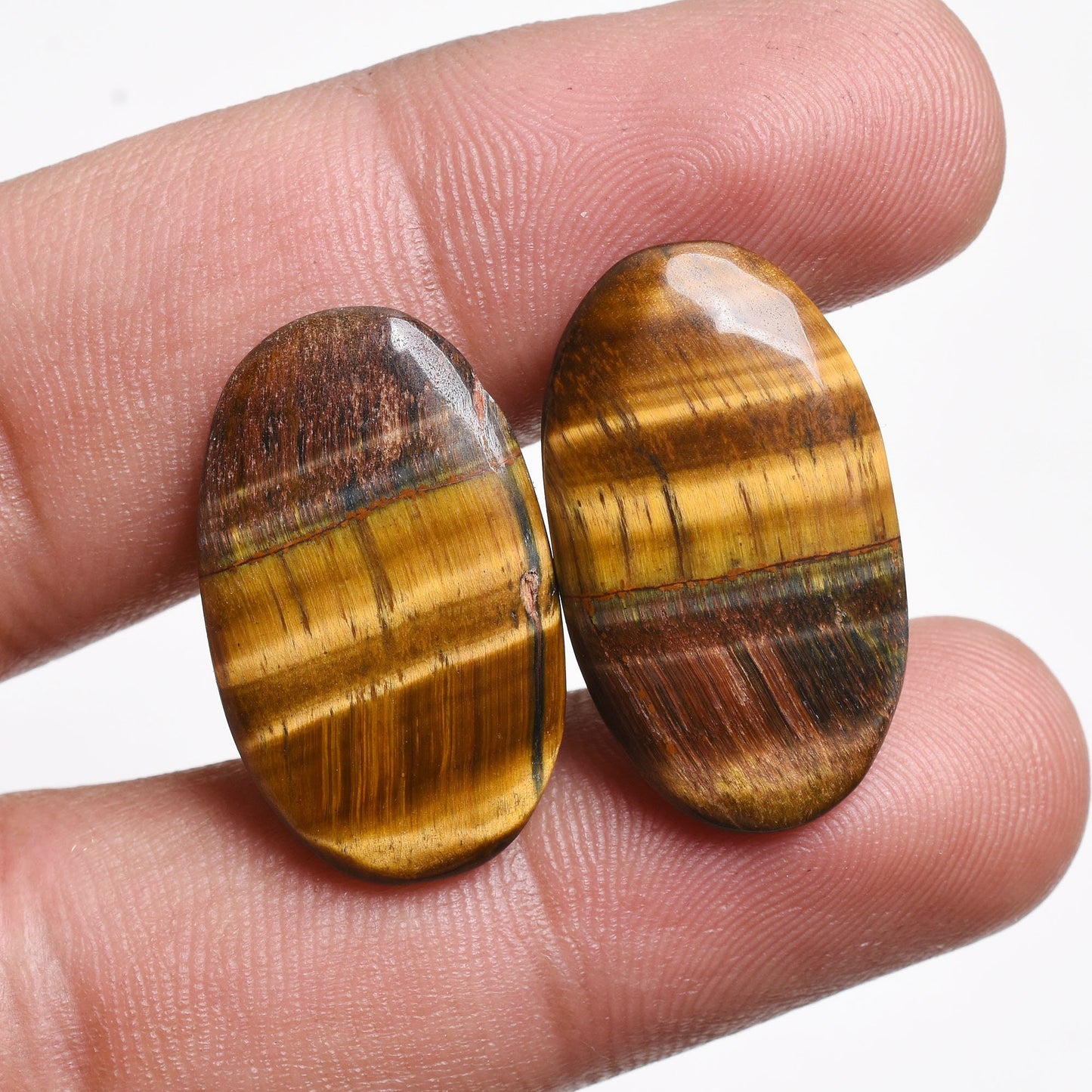 Genuine Tiger Eye Pair Gemstone - Mix Shape Natural Yellow Tiger Eye for Earrings