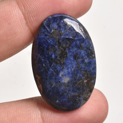 Rare Blue Copper Sodalite Gemstone - Hand Polished Pear Shape Cabochon, AAA+ Quality