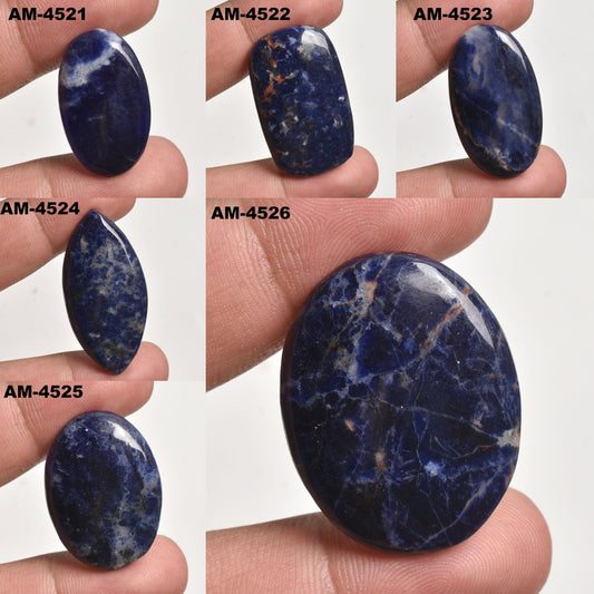 AAA+ Sodalite Cabochon – Top Quality Blue Gemstone, Hand Polished Mix Shape