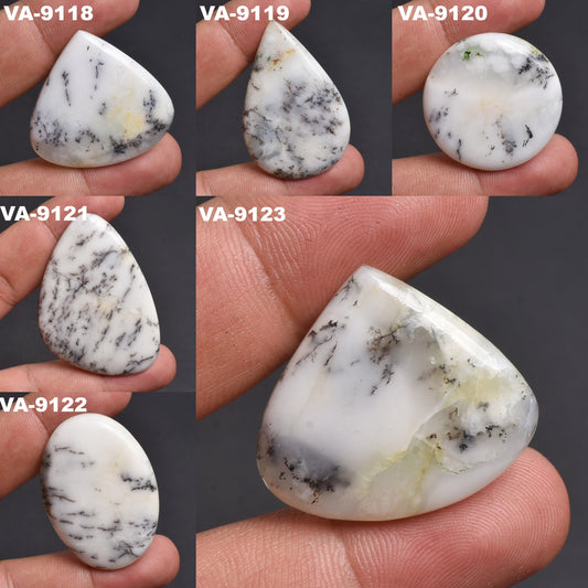 Natural White Dendrite Opal Gemstone - Mix Shape Opal Losse Cabochon