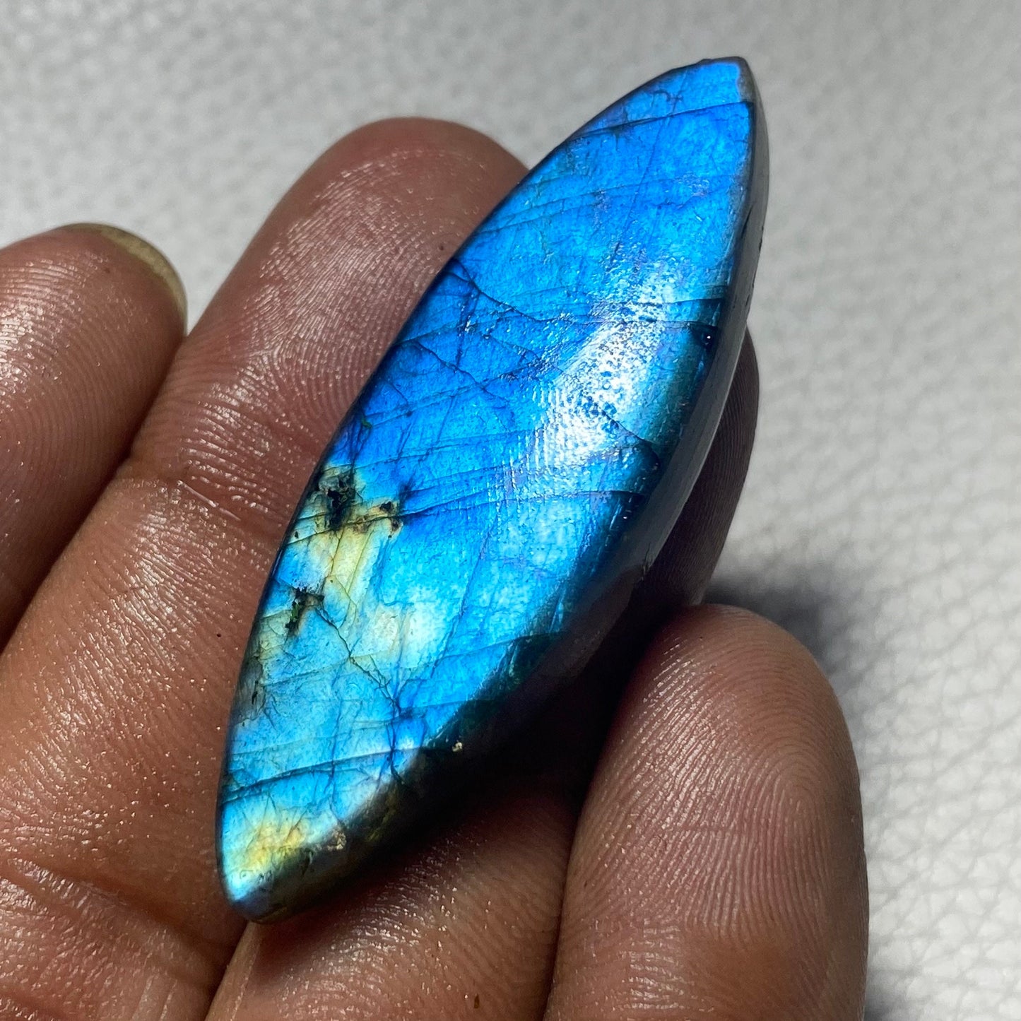 Amazing Blue Fire Labradorite Cabochon, Magical Healing Blue Crystal Gemstone