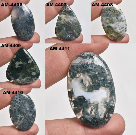 Green Moss Agate Cabochon – Mix Shaped Natural Gemstone