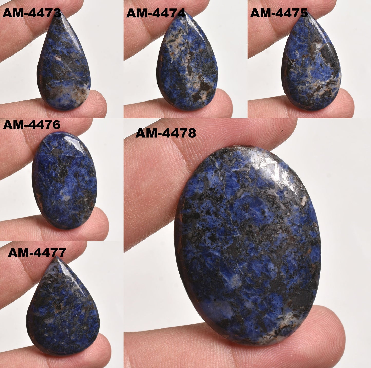 Rare Blue Copper Sodalite Gemstone - Hand Polished Pear Shape Cabochon, AAA+ Quality