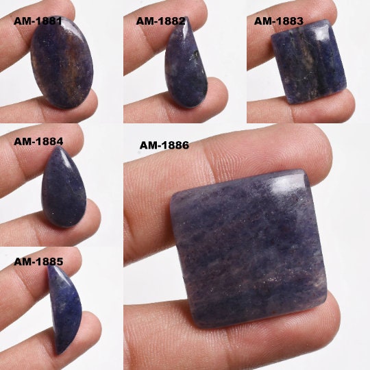 Natural Iolite Gemstone – Mixed Blue Cabochons at Wholesale Price