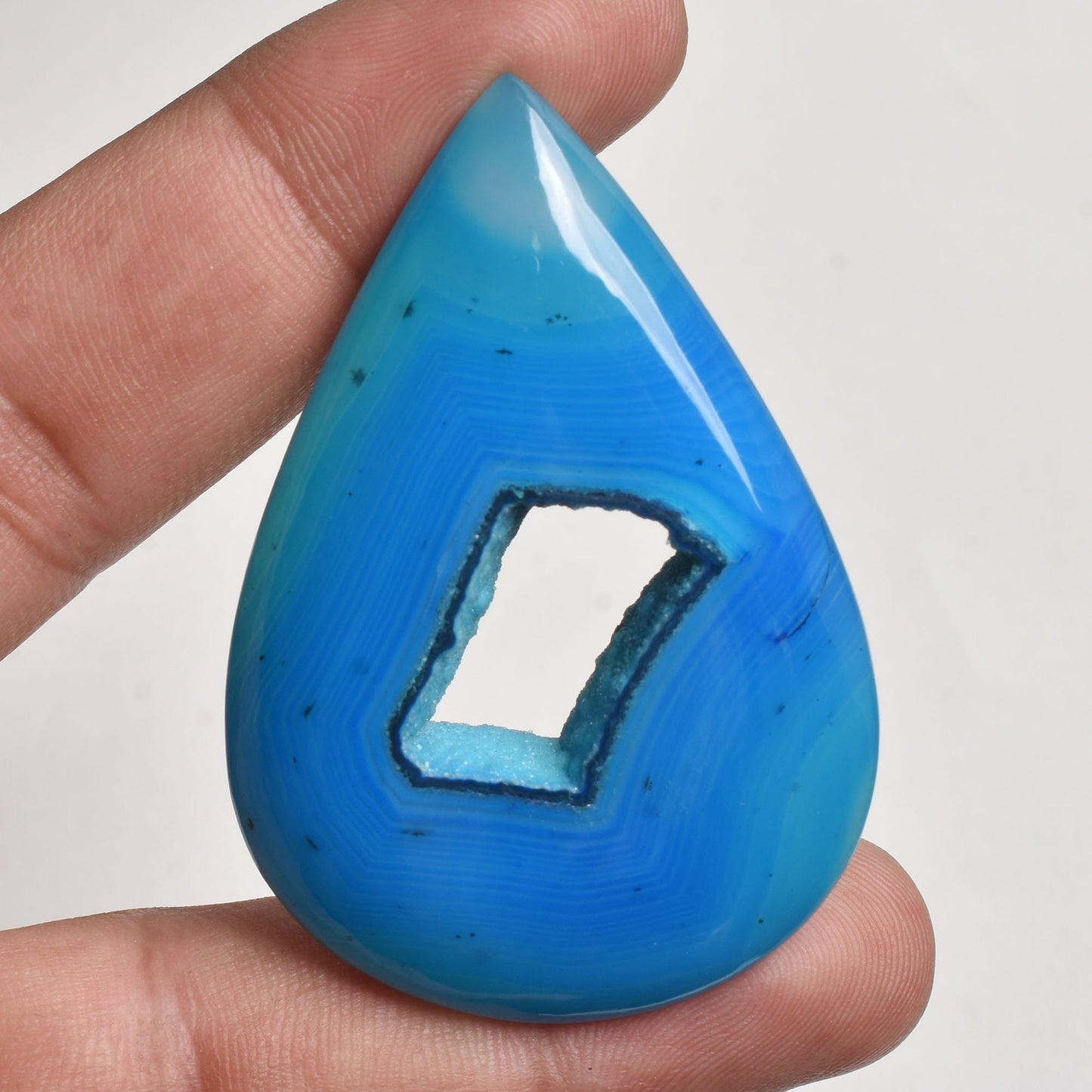 Beautiful Blue Window Druzy Cabochon, Pear & Oval Agate Gemstone Wholesale