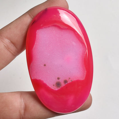 Pink Window Druzy Agate Pear Cabochons, Smooth Loose Stones