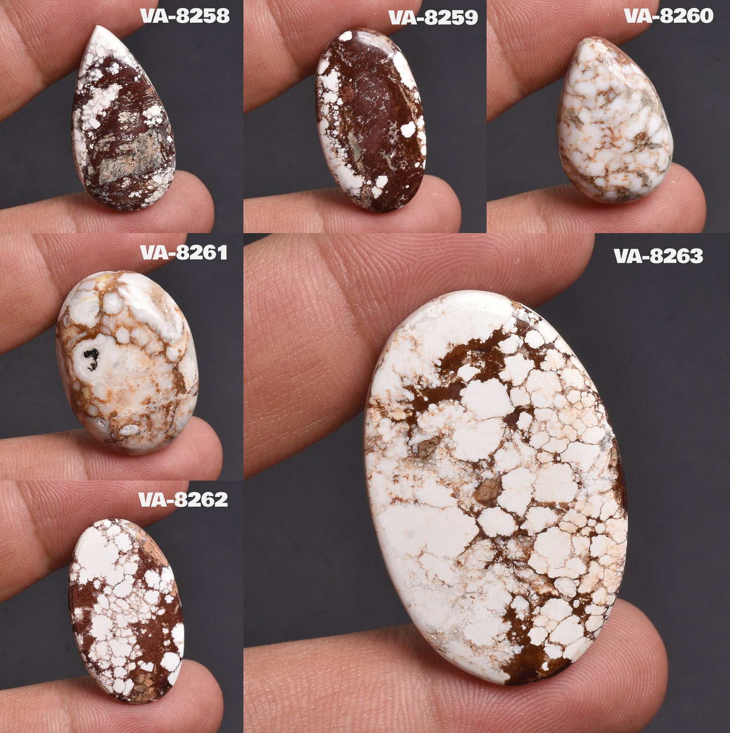 Unique Wild Horse Magnesite Cabochon - Smooth, Natural Loose Gemstone for Custom Jewelry, Oval/ Pear/ Square