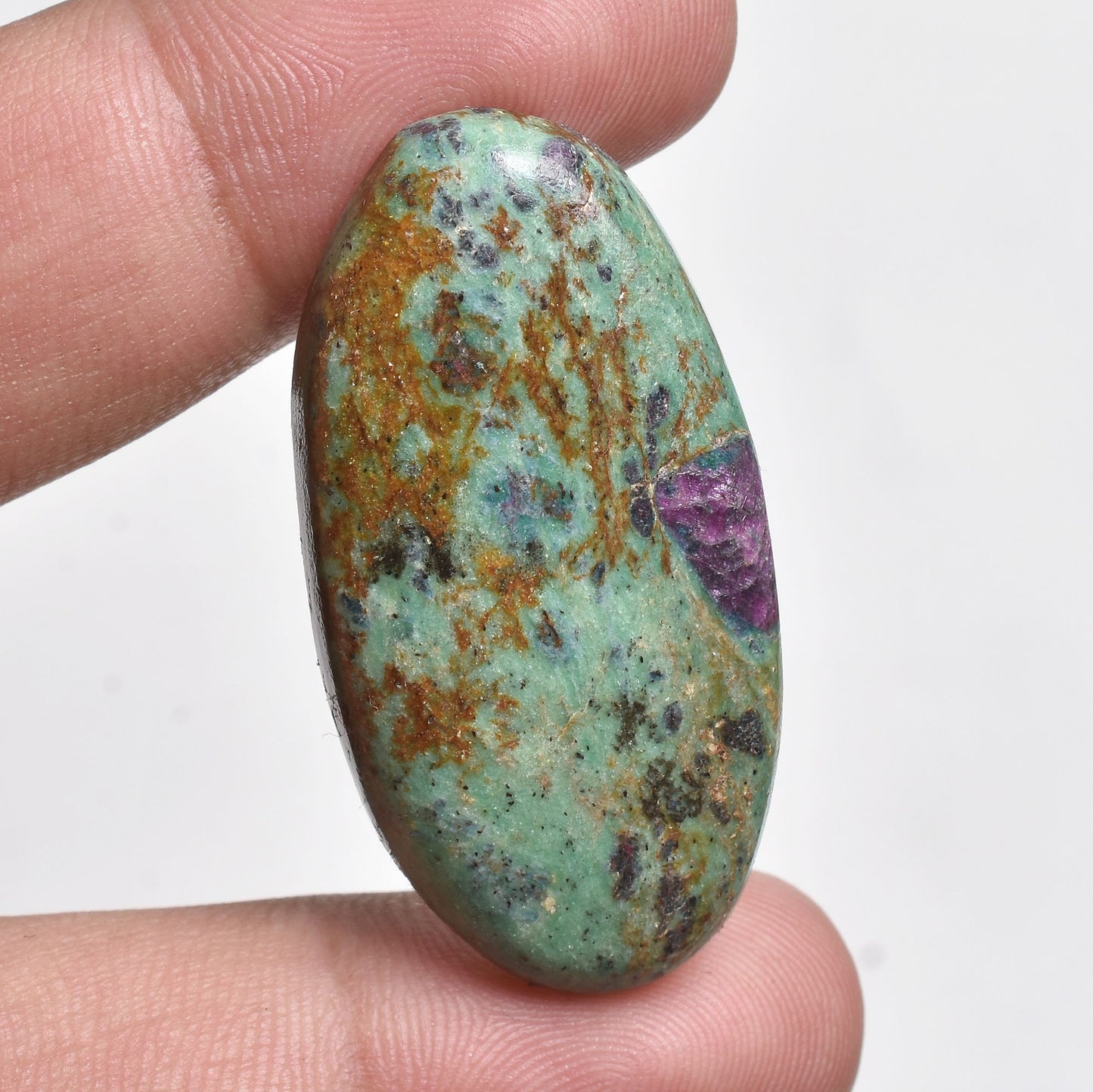 Natural Ruby Fuchsite Cabochon - Oval Shaped Loose Gemstones