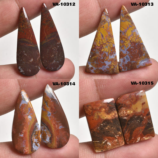 Moroccan Seam Agate Gemstone Pairs – Designer Cabochons for Jewelry Making