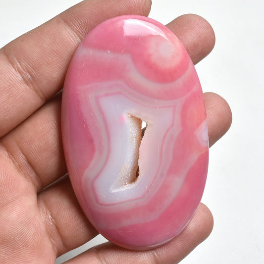 Designer Pink Window Druzy Solar Quartz – Big Smooth Solar Agates in Oval Shape