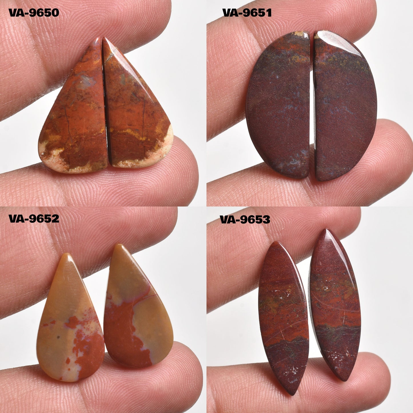 Best Bloodstone Earing Pair - Miix Shape Smooth Pair for Matching Earring