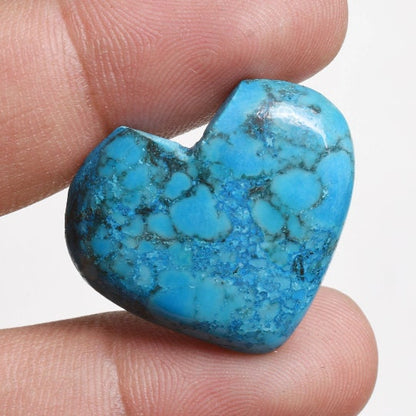 Natural Heart Shape Wild Horse Turquoise Stone - Blue Turquoise Gemstone for Jewelry Making