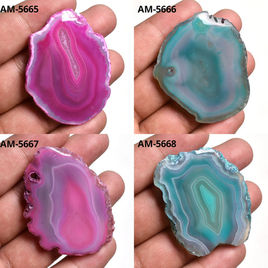 Top Quality Mix Color Window Slice Agate Lots - Loose Cabochon Gemstones