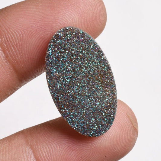 Stunning Rainbow Titanium Agate Druzy - Dyed Geode Crystals