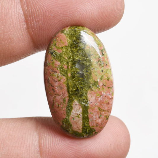 Natural Green Unakite Cabochons – Mix-Shaped Pink Gemstones for Pendant