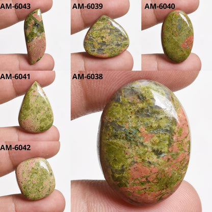 Pear Unakite Cabochons – Natural Unakite Loose Gemstone