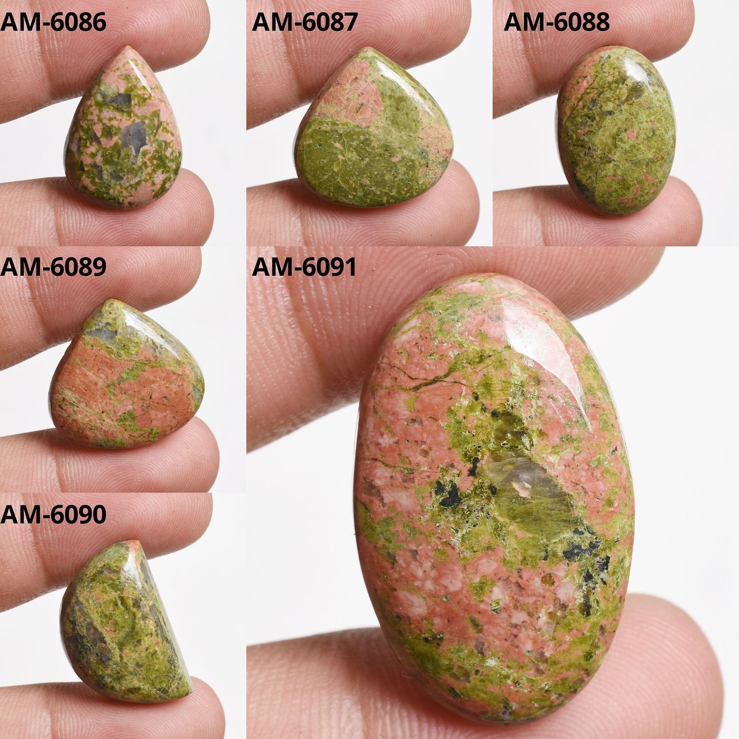 Unakite Cabochons – Natural Semi-Precious Gemstones for Jewelry Making