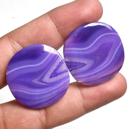 Designer Botswana Agate Pair, Matching Cabochons