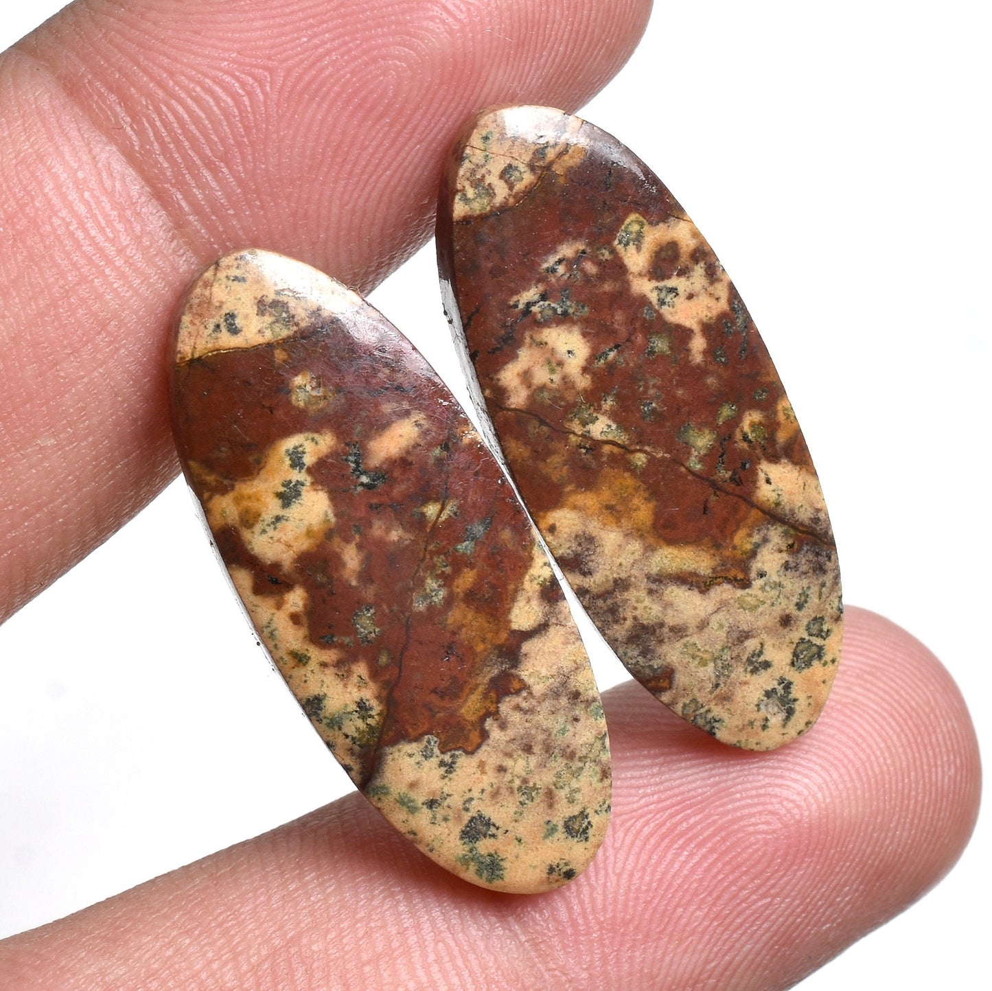 Wholesale Dalmatian Jasper Gemstone - Textured Cabochon, Smooth Flatback Jasper for Handcrafted Jewelry