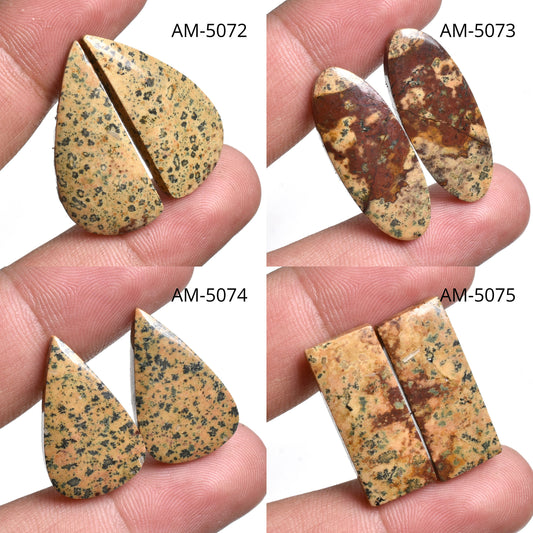 Wholesale Dalmatian Jasper Gemstone - Textured Cabochon, Smooth Flatback Jasper for Handcrafted Jewelry