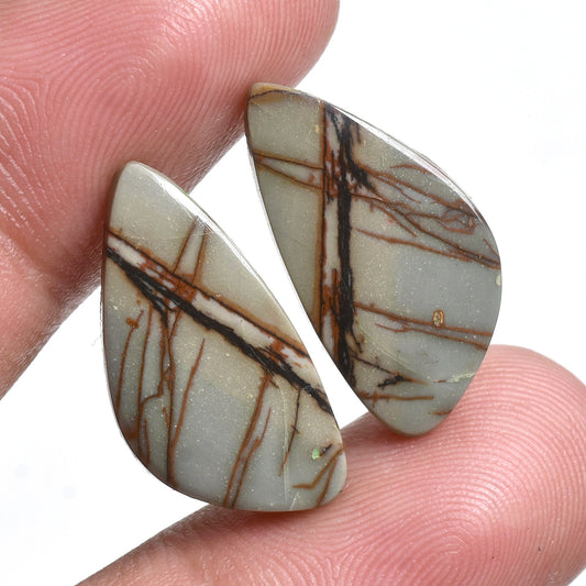 Red Cherry Jasper Cabochon Pair Multi-Shape Textured Gemstone for Earrings