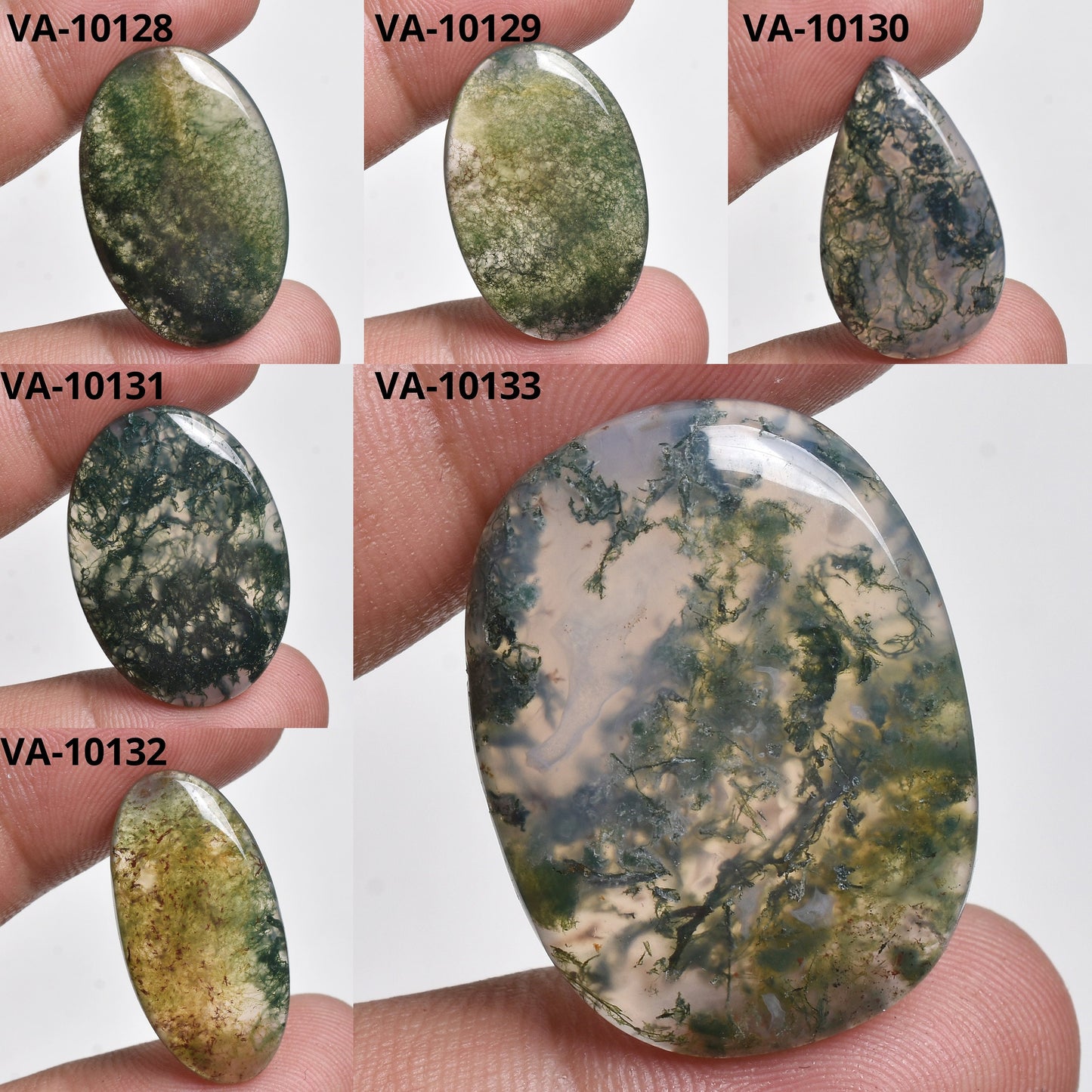 Green Moss Agate Cabochon – Mix Shaped Natural Gemstone