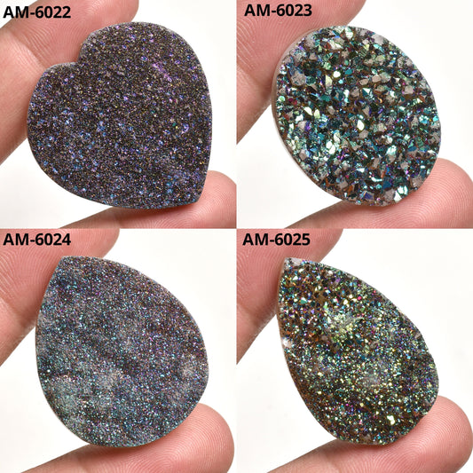 Multi Color Titanium Druzy Cabochon - Toppest Coated Titanium Druzy Agate