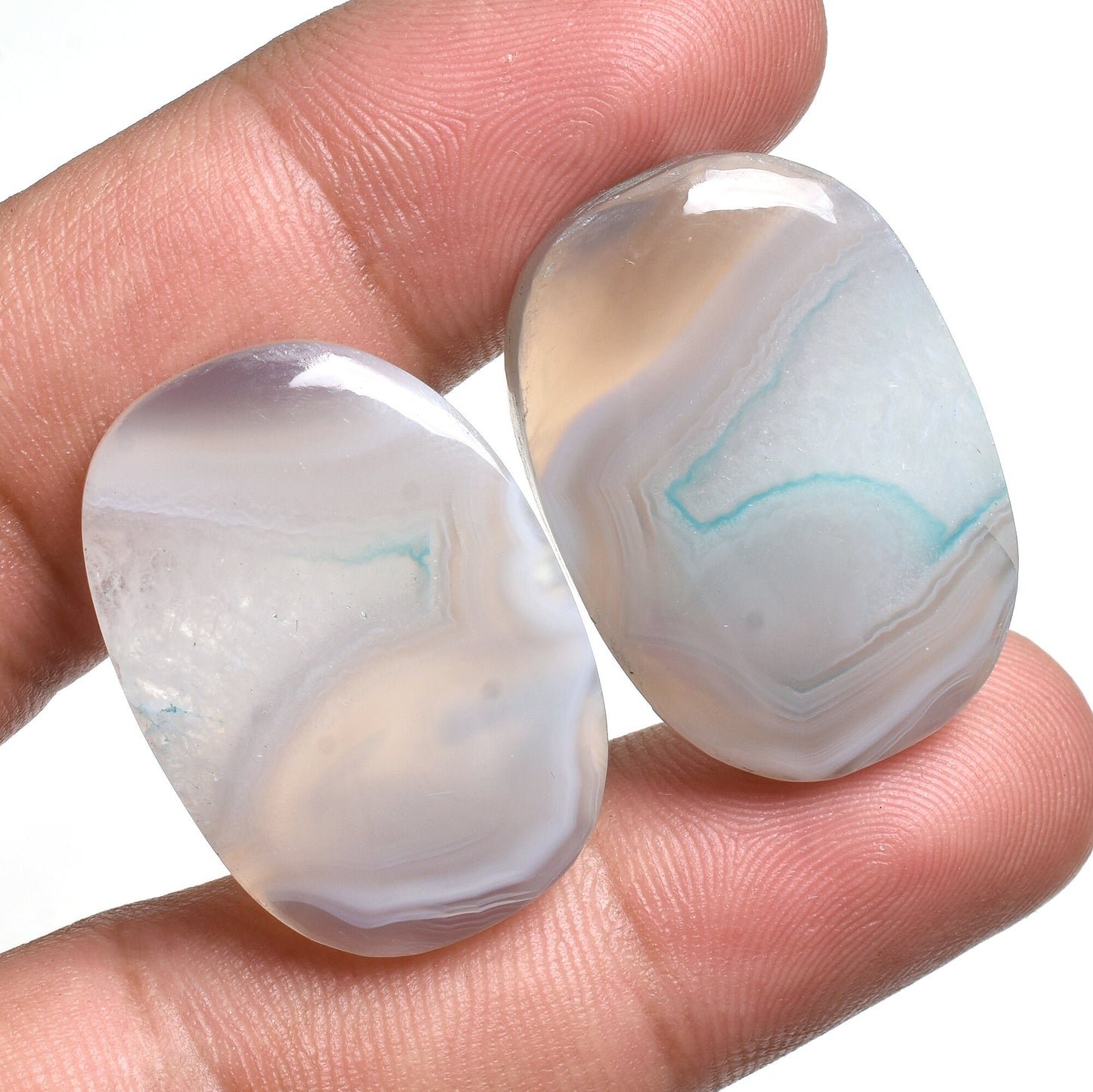 Beautiful Botswana Agate Pair, Natural Smooth Gemstones