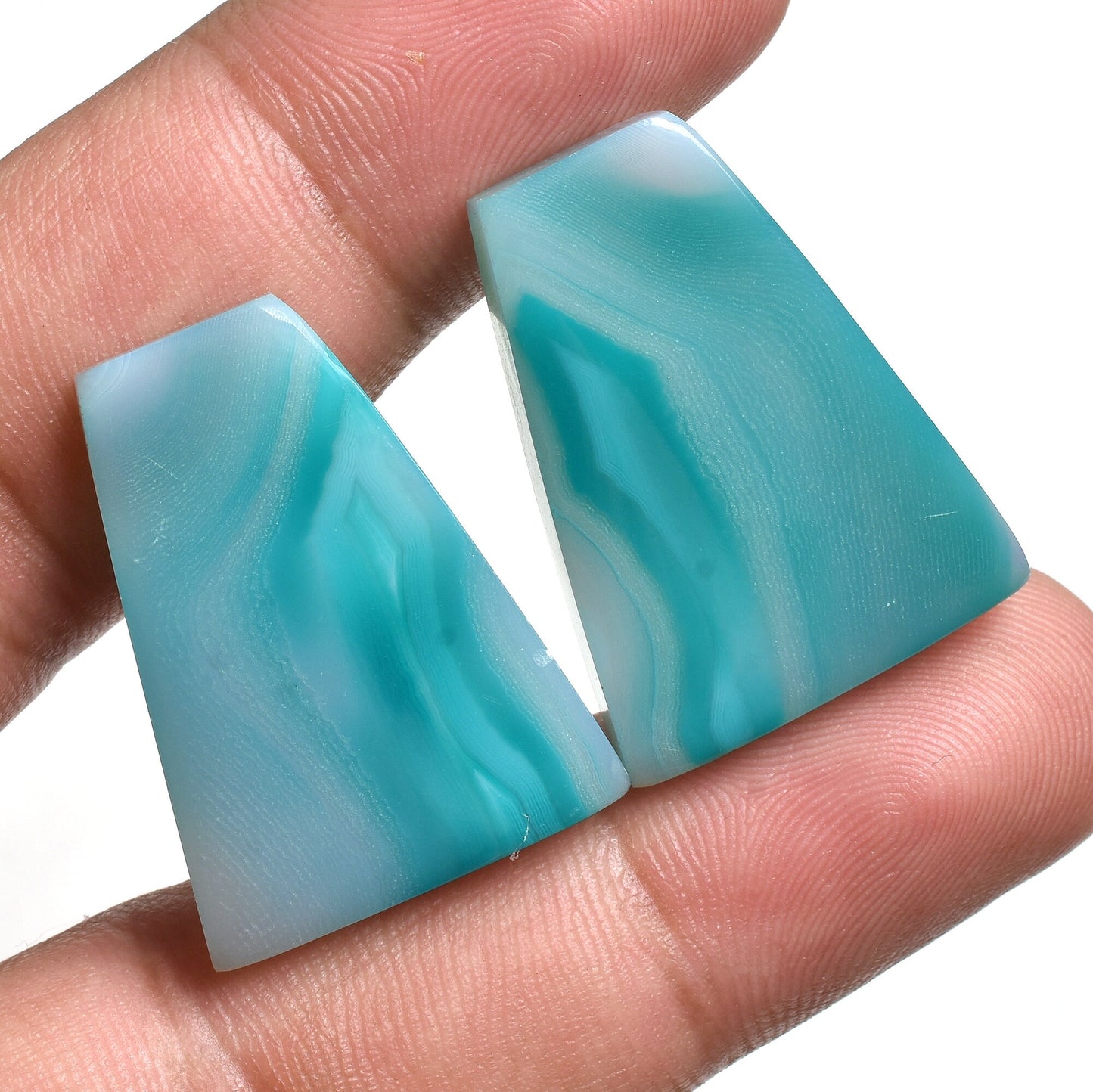 Beautiful Botswana Agate Pair, Natural Smooth Gemstones