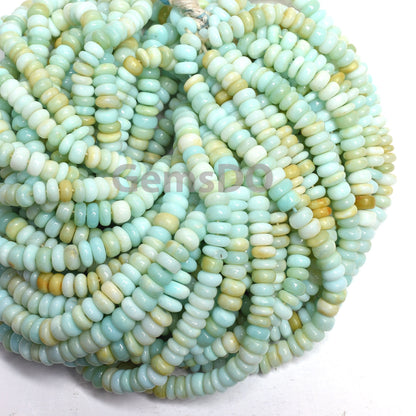 Bulk Peruvian Opal Beads - Blue Opal Rondelle Strand, Wholesale Beads