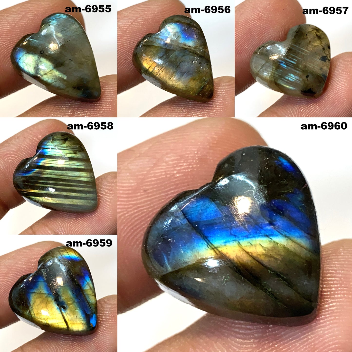 Heart-Shaped Labradorite Cabochon - Multi-Color Flash Gemstone for Magical Jewelry & February Gifts