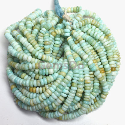 Bulk Peruvian Opal Beads - Blue Opal Rondelle Strand, Wholesale Beads