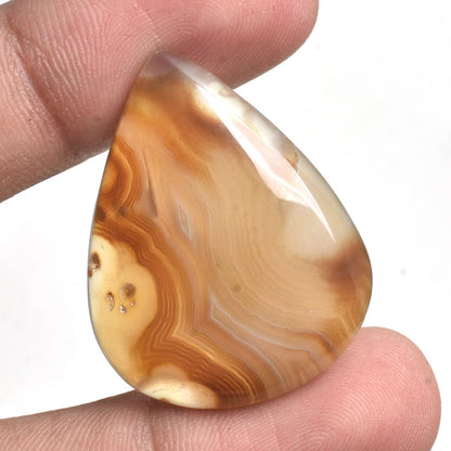 Botswana Agate Gemstone Cabochon Lot – Smooth Flatback Agate Crystals in Mixed Shapes