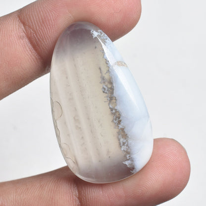 Natural Banded Agate Loose Cabochons - Grey Agate Polished Smooth Stone