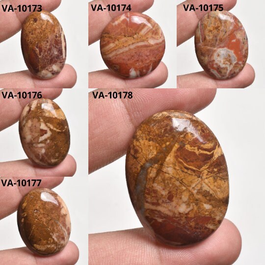 Unique Mookaite Jasper Cabochon – Oval-Round Flatback Gemstone