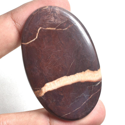 Oval Coconut Jasper Cabochon - Hand-Polished Gemstone for Jewelry & Christmas Gifts